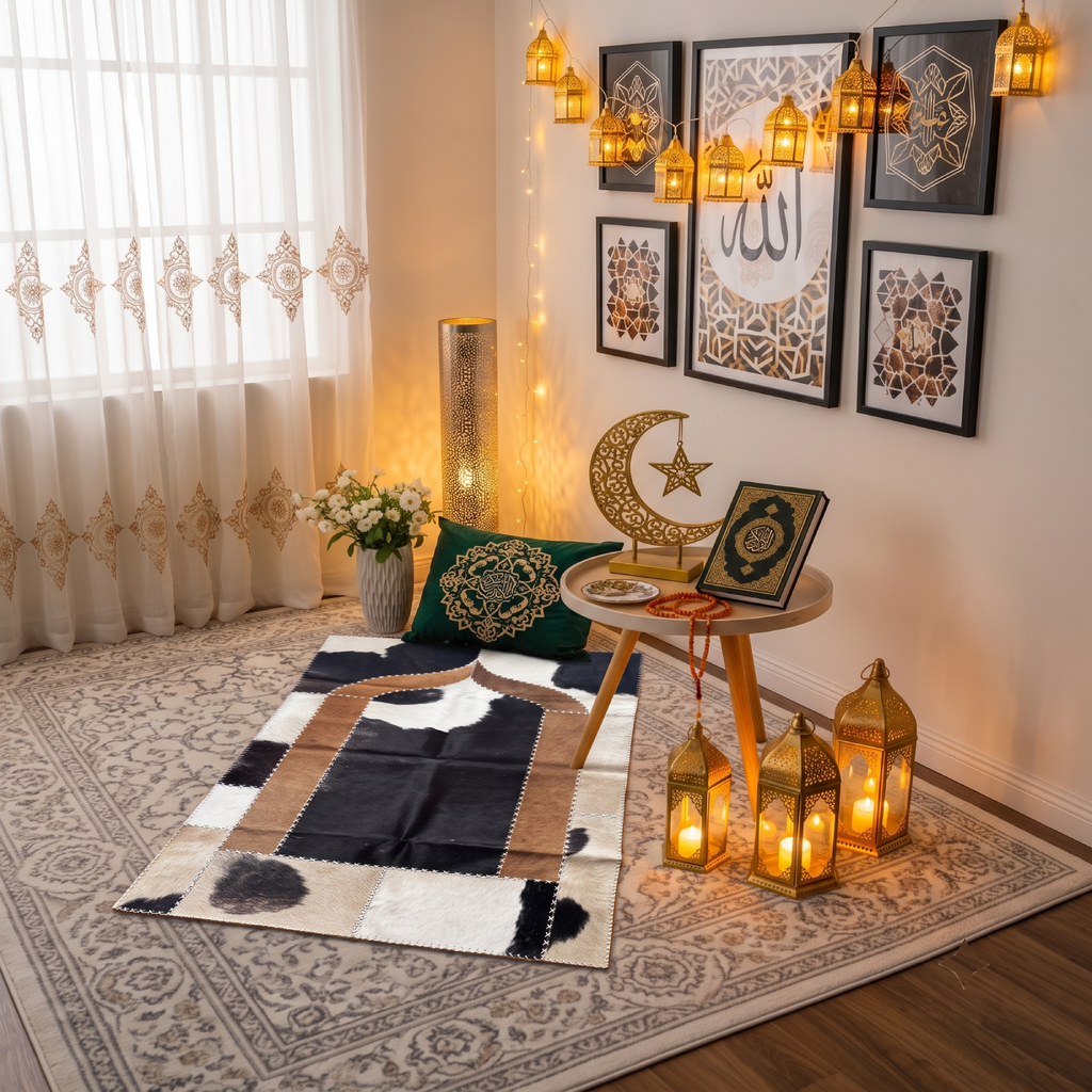 "Archway Pelt" Luxury Cowhide Prayer Mat | Gift Boxed Set